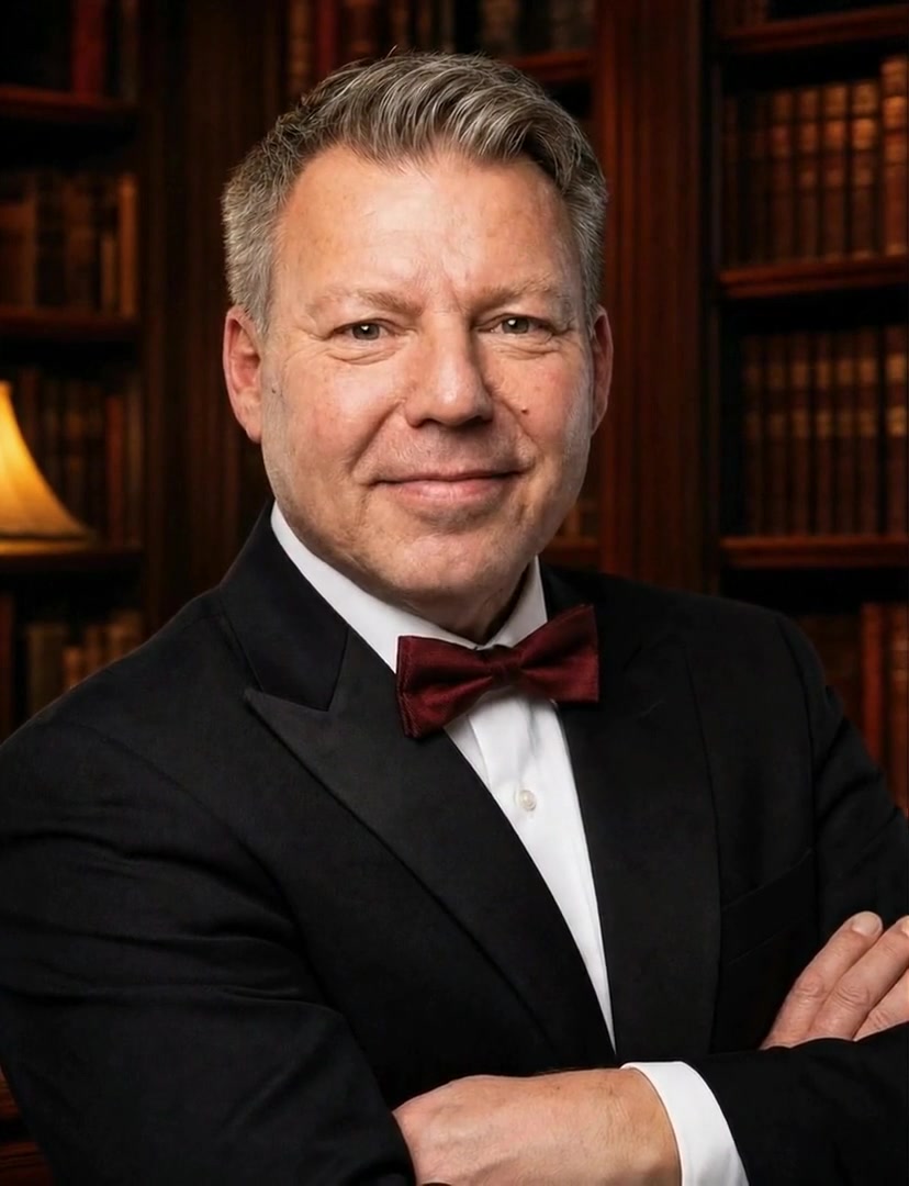 René Winkler in seiner Bibliothek